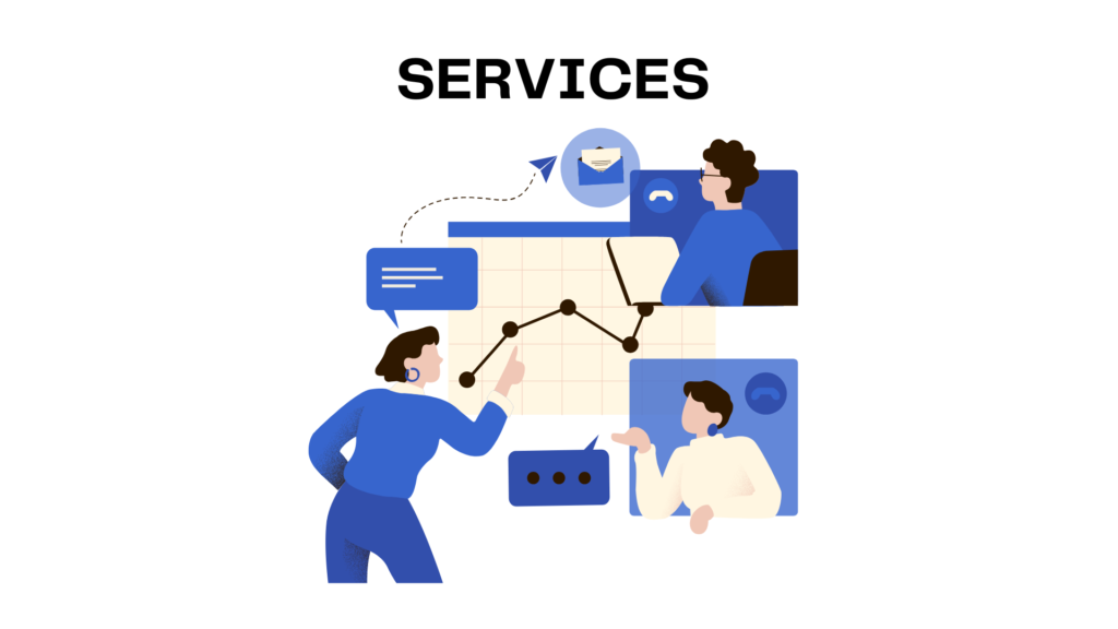 People discussing services and data